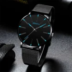 Fashion Geneva Men's Ultra Thin Watches Simple Men Business Mesh Belt Quartz Watch Male Wristwatches Clock Relogio Masculino - Image 2